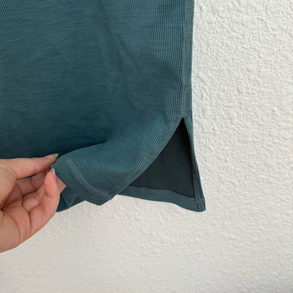 Prana Foundations Ribbed Marble Teal Turquoise Midi Dress Bodycon Stretch Size M - Picture 4 of 7